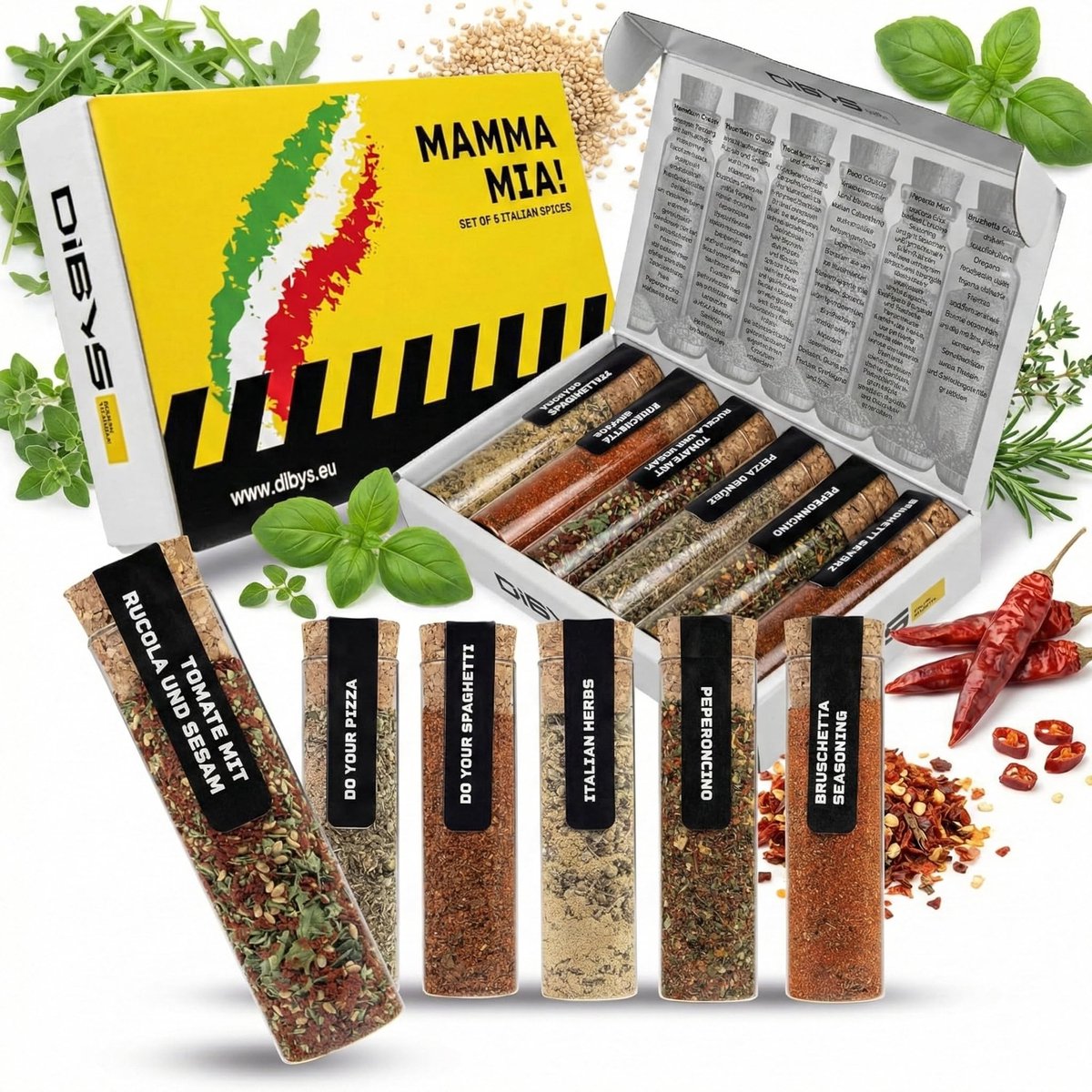 Elzusha - Italiaanse Kruiden Giftbox met 6 Authentieke Mixen
