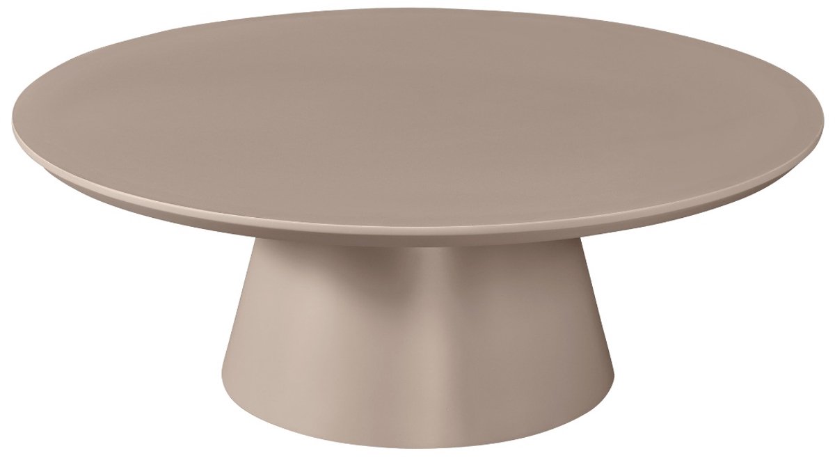 DÉJA Living Salontafel Kalix - Taupe - Ø90 cm - HPL - MDF - Minimalistisch - Kolompoot