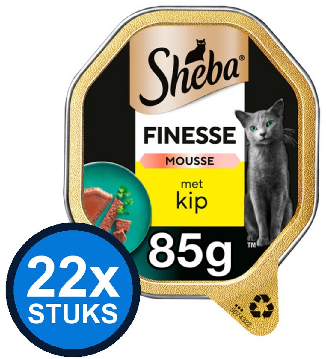 Sheba Sheba Alu - Finesse Mousse met Kip - 22x85g - Kattenvoer