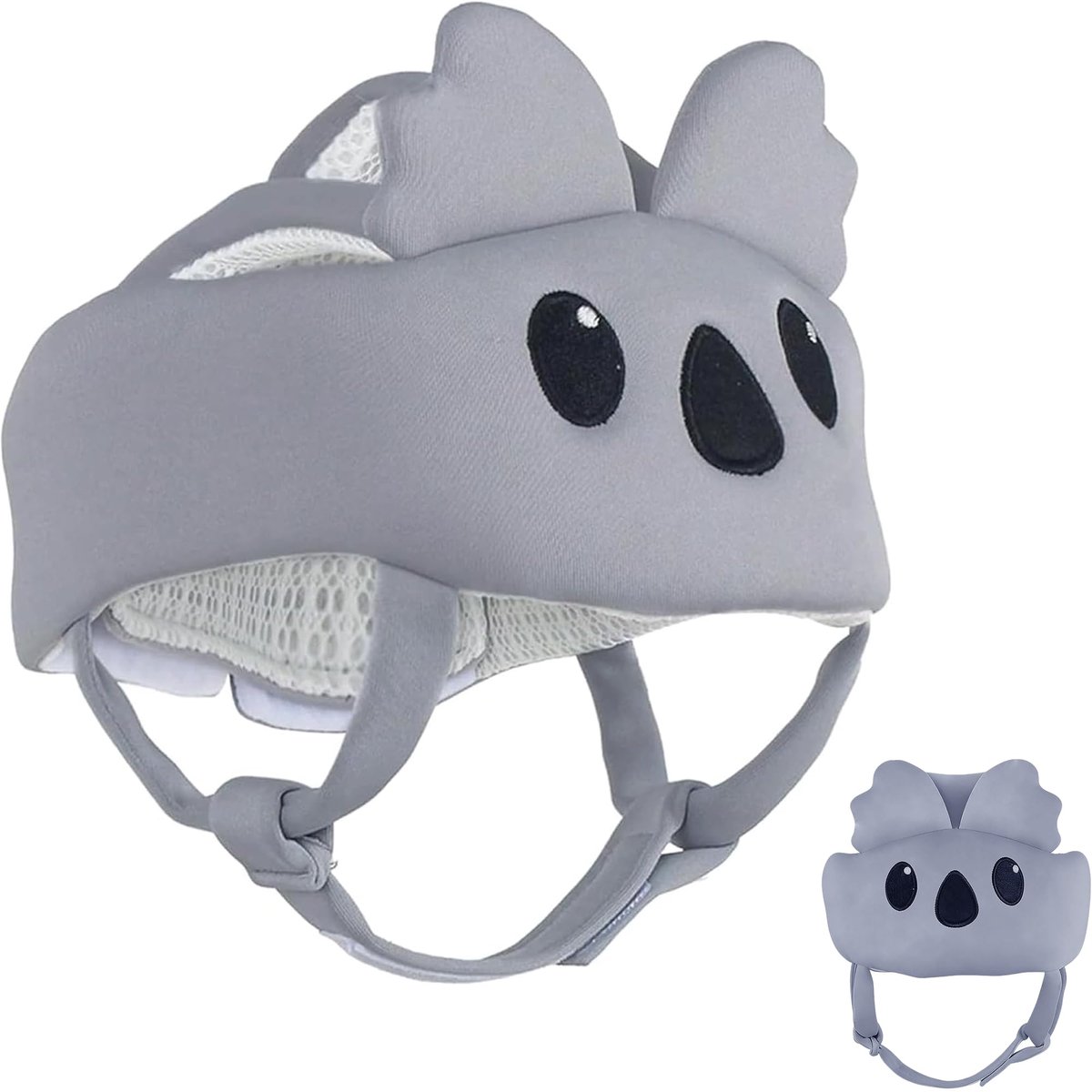 Namajunas - 360° verstelbaar Baby Hoofdbeschermer - Babyhelm voor Kruipen en Lopen - Koala-patroon - Baby Veiligheidskussen - Beschermkussen tegen Vallen - Verstelbaar - Leren Lopen Assistent - Grijs - 3D Ademend - Veilig leren lopen