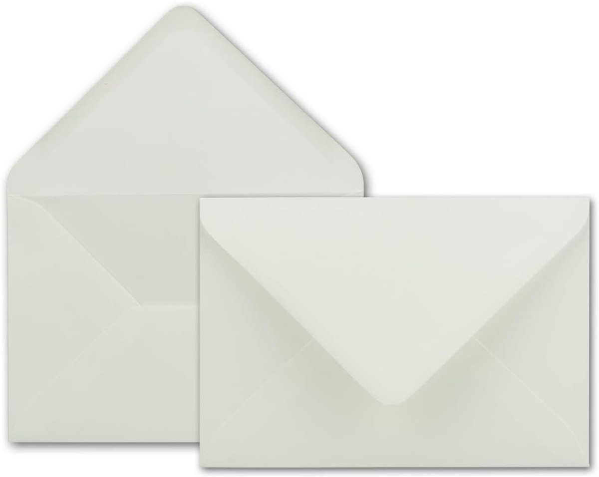 75x brief-enveloppen in ivoor - 80 g/m² - Kuverts in DIN B6 formaat 12,5 x 17,6 cm - natkleefstof zonder venster
