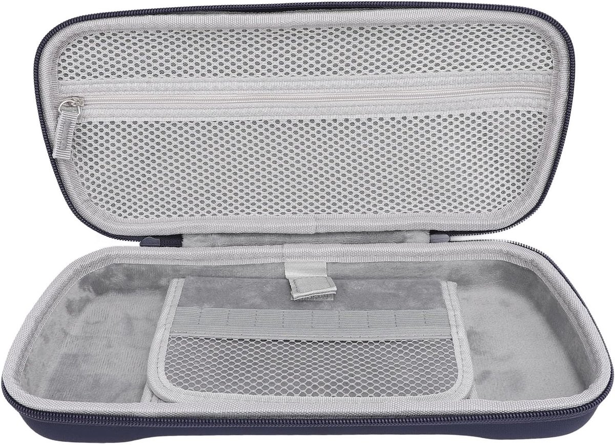 Draagtas voor ROG Ally X 2024 RC72LA/Rog Ally 2023 RC71L/MSI Claw A1M, Draagbare Harde Opbergtas met Kaartopslagsleuf en Vakken, voor Console en Accessoires (donkerblauw)