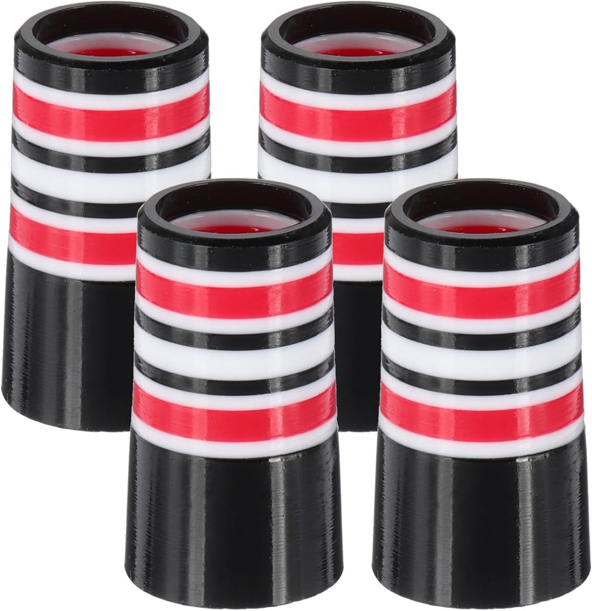 Golfhulzen 0,370 inch ID, 4-pack taps toelopende golfclubhulzen multi-ring ijzeren adereindringen voor taps toelopende punt ijzeren wigschacht past op stalen grafiet assen, rood