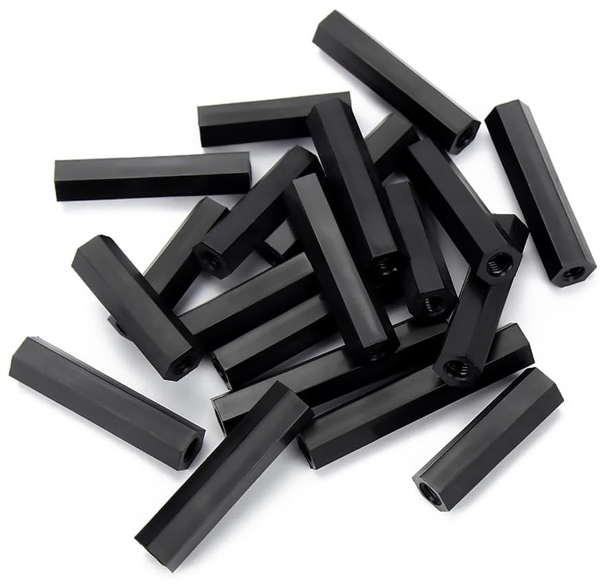 Hex Afstandhouder Zwart Kunststof Hex Spacer Standoffs M2.5 * 12 mm,50 pcs