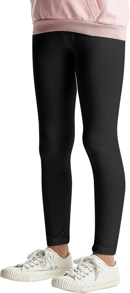 Leggings Basic effen kleur meisjes dansbroek baby legging fitness broek katoen 2708, 1 stuk, zwart, 122