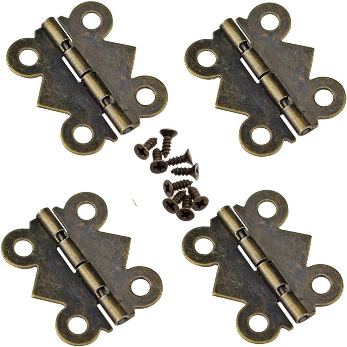 10 stuks 40x32mm Messing Vintage Vlindervormig Scharnier voor Meubelkast, Lade, Deur Scharnieren Hardware