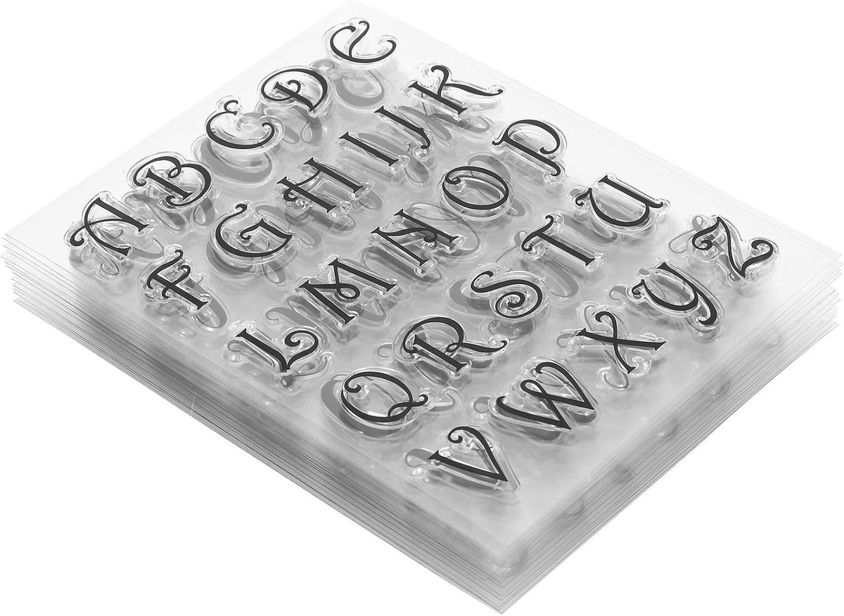 8 stuks letters een transparante stempel, heldere look, eenvoudige bediening, unieke vorm, scrapbooking hands account decoraties voor het maken van handwerk, huishouden met handtekening,