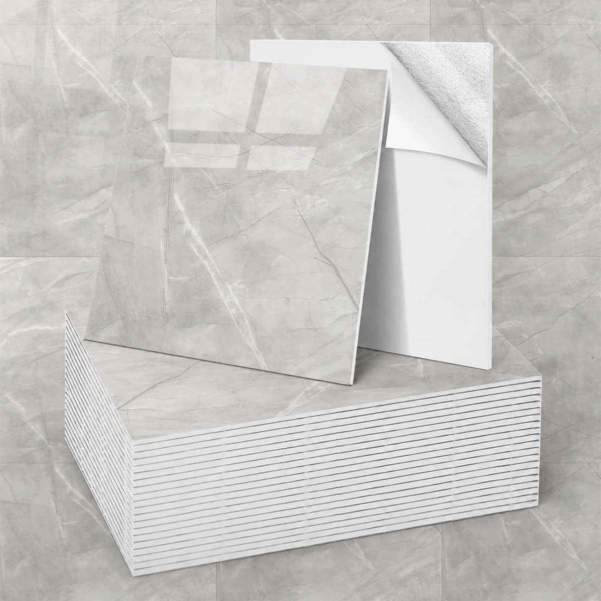 Zelfklevend, 22 stuks, peel and stick tegels, 30 x 30 cm, waterdicht en vuilafstotend, doe-het-zelf op maat te snijden, meerdere kleuren, voor badkamer, keuken, woonkamer