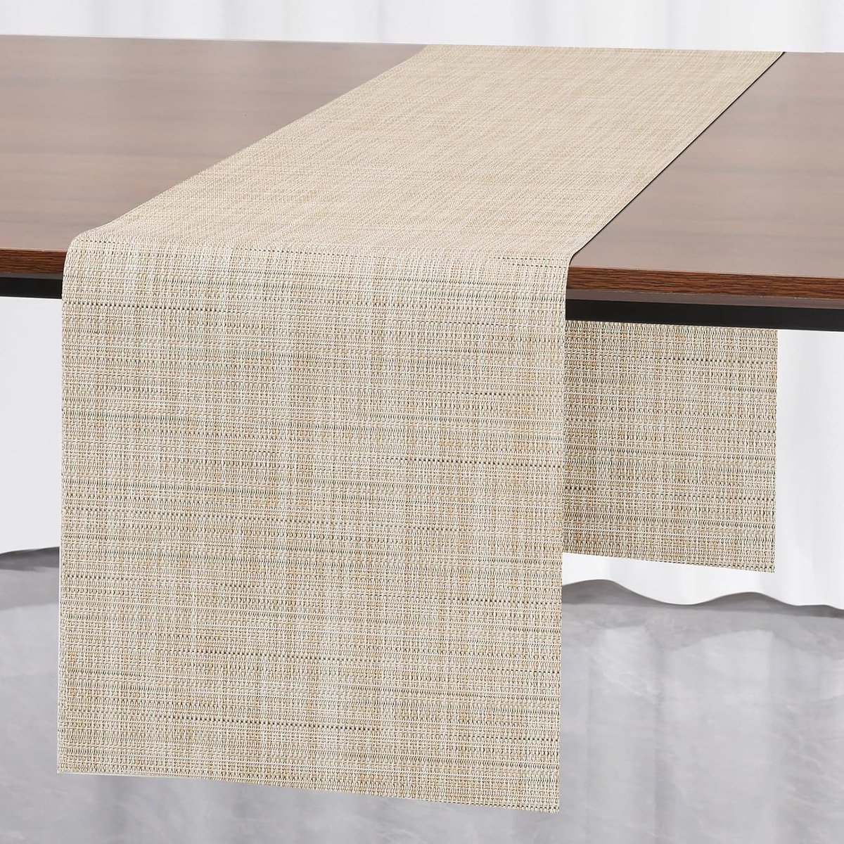 Wasbare Tafelloper op Rol Tafeldecoratie voor Eettafel Vinyl | Geschikt voor Verjaardag Bruiloft Feest Thuis Buiten en Restaurant (Beige 40 X 240 cm)