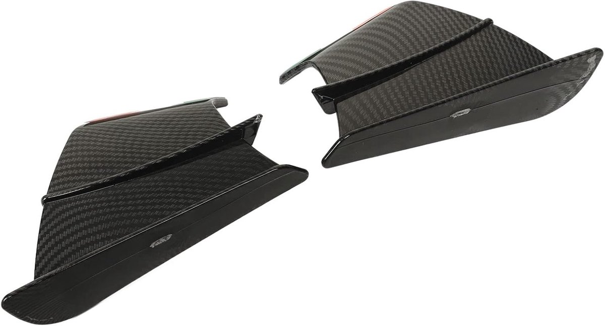 2 Stuks Motorcycle Wing Side Spoiler Stroomlijnkappen Winglets Fit Voor 400 250 Z900 Z1000 Motorcycle Winglet (Glanzende koolstofvezelstijl)