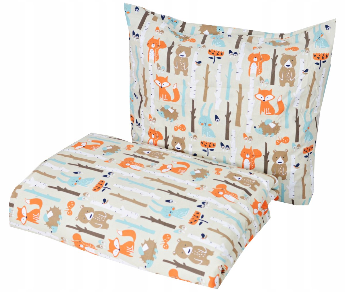 Kinderbeddengoed 140x200 Katoen met Vosmotief, Beige