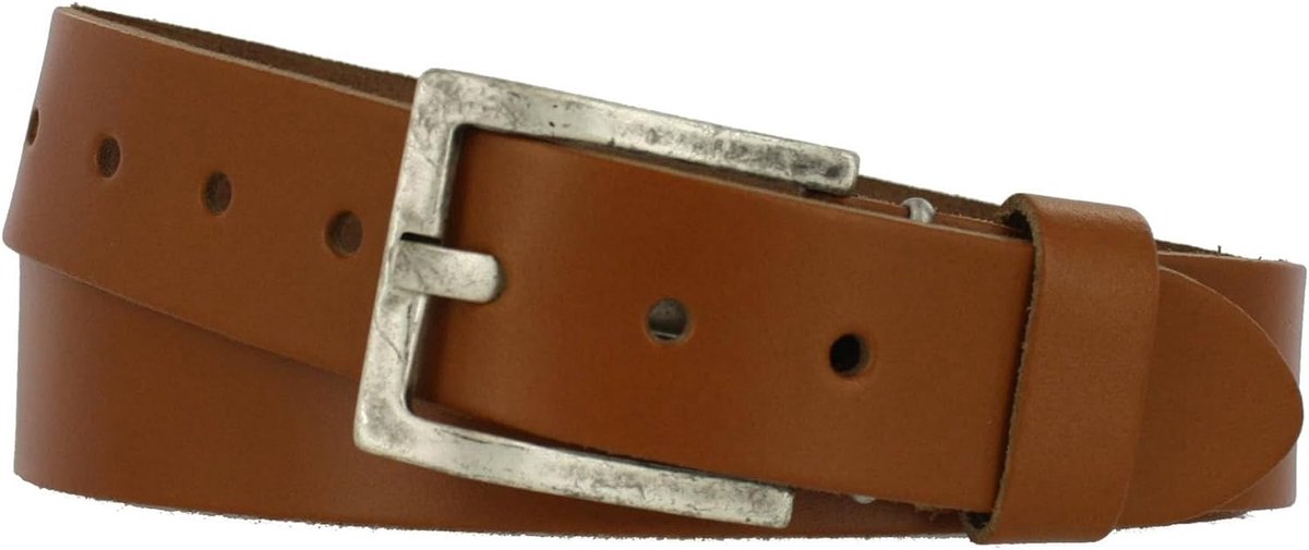 Riem 4cm | Glad Leer Man | Kleur: Zwart | Riemmaat: 115 (totale lengte: 130cm) | 100% Echt Leer | Nikkelvrije gesp