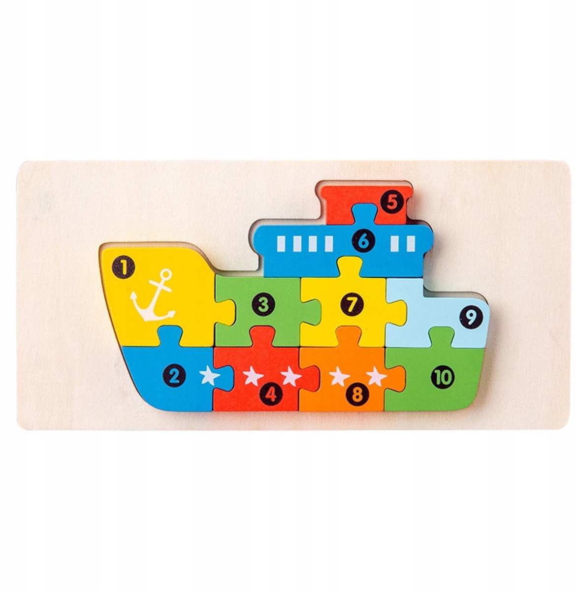 Houten Puzzel Kind Schip Educatief Speelgoed 3+ Jaar
