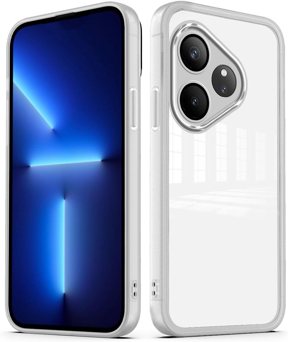Transparant hoesje voor Realme GT 6 / Realme GT6 met cameralensbeschermer zachte ultradunne slanke schokbestendige achterkant - wit