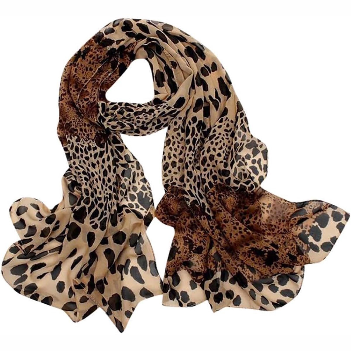 Chiffon Sjaal met Luipaardprint voor Vrouwen