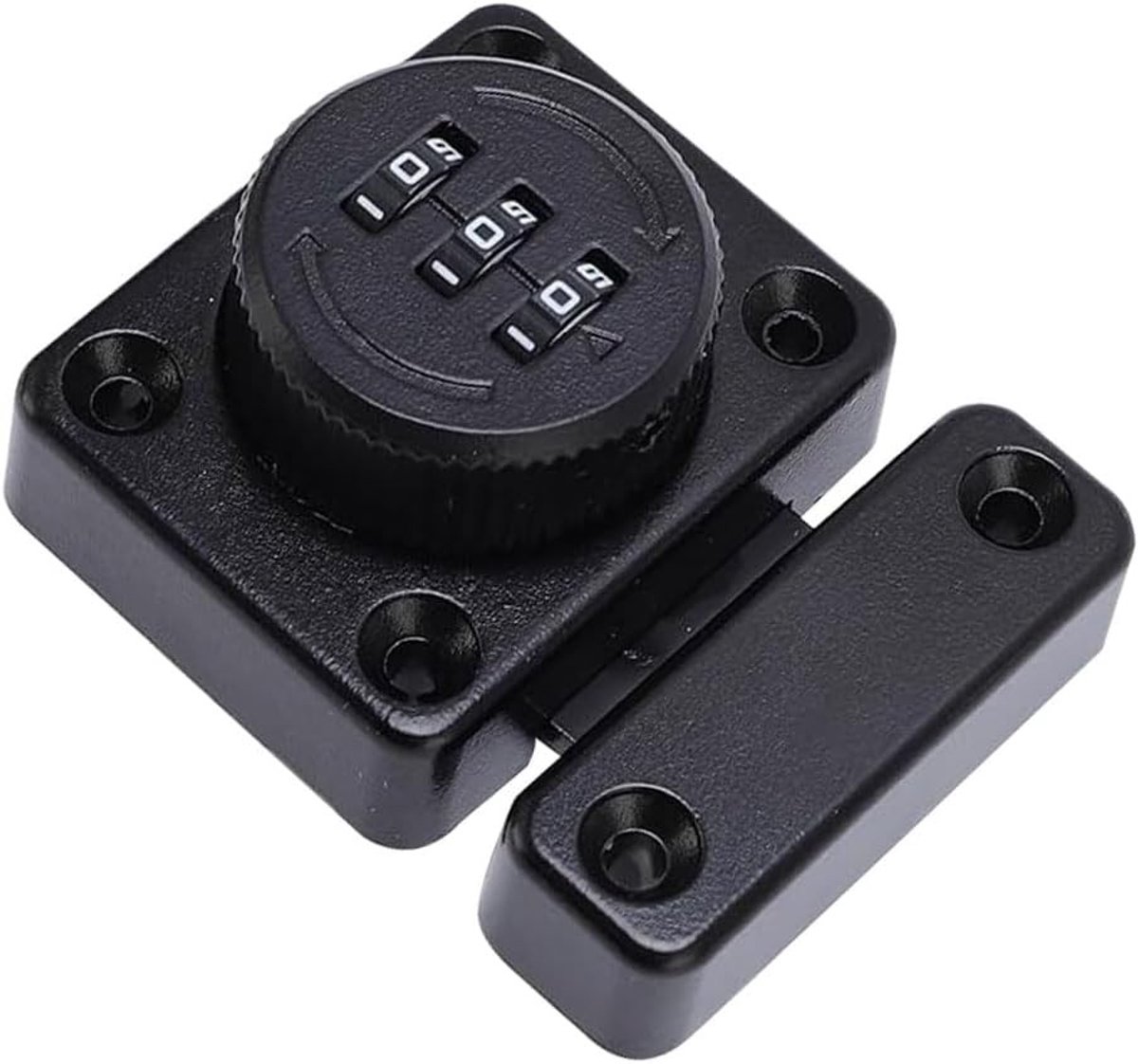 Zwarte mechanische hangslot met combinatiecode voor deuren, kasten en ramen - Sleutelloos, roestbestendig en duurzaam ontwerp