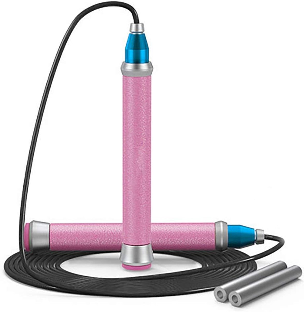 Jump Rope, met Dual-Bearing kogellagers Verstelbare Wire Rope, Fitness, Crossfit, oefening, training, boksen, MMA, Gym,Pink