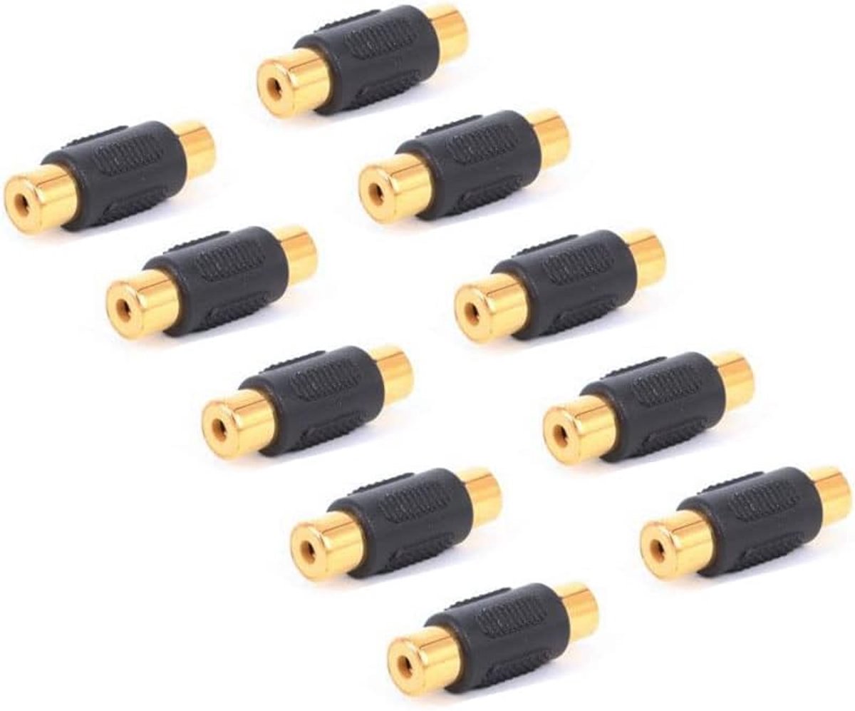 10 STKS RCA Female naar Female Koppeling Audio Video Adapter voor Phono Speaker RCA Kabel Versterker