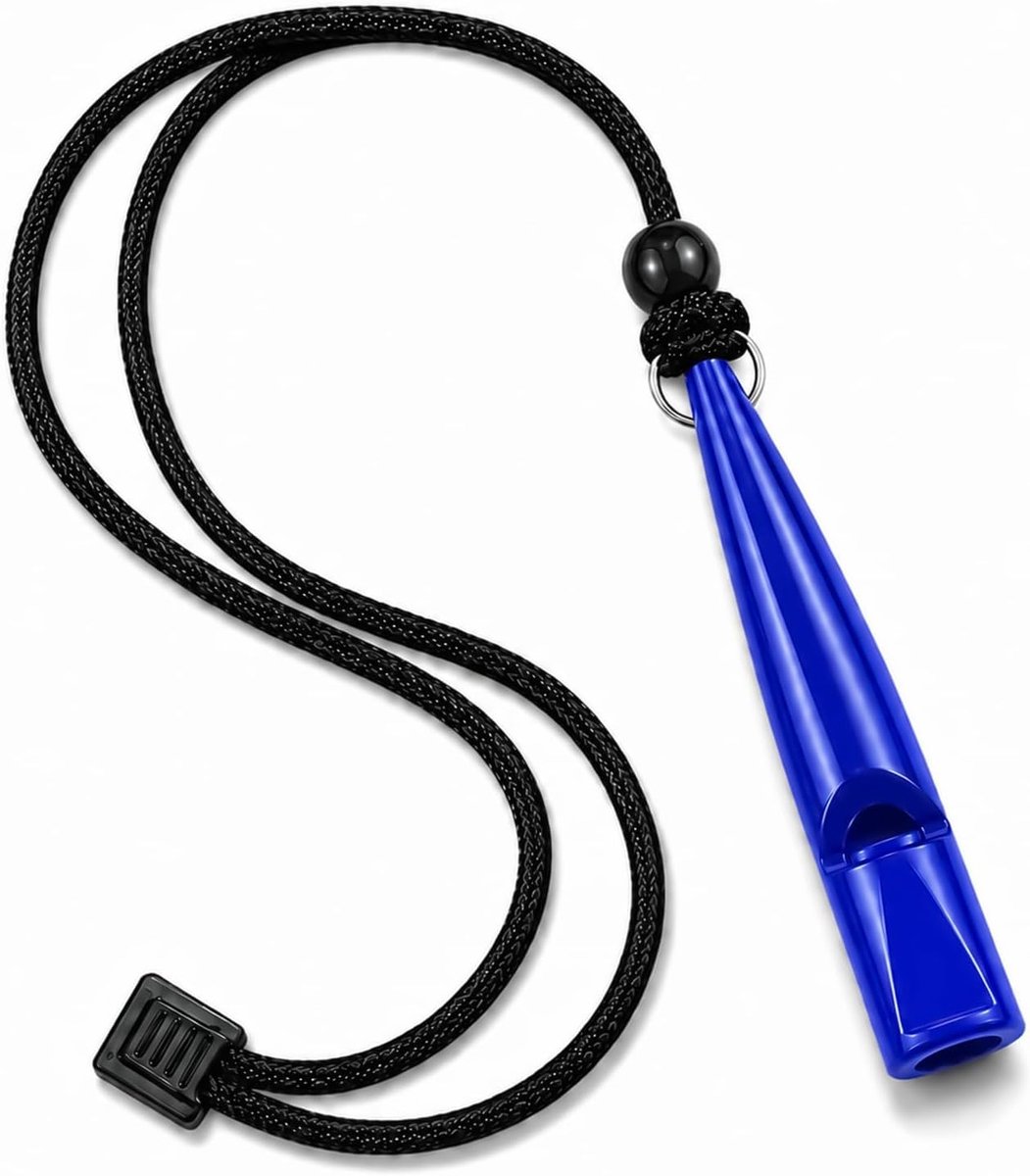 Fluitje voor Acme hondentraining nr. 211,5, anti-blaffluitje, lang bereik, herinnering met koord voor alle rassen, krachtig en constant geluid, jacht en hondentraining, 80 mm, blauw