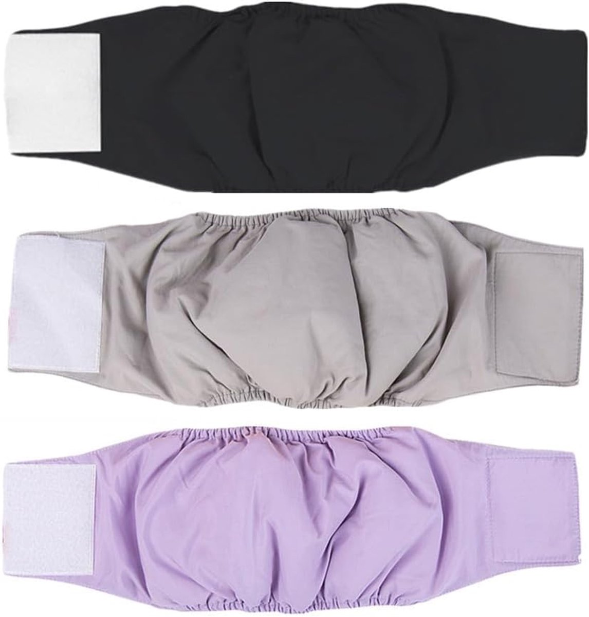 Luiers (verpakking van 3 stuks) - mannelijke hond luiers hond buikband (S(taille: 32-42cm))