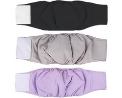 Luiers (verpakking van 3 stuks) - mannelijke hond luiers hond buikband (S(taille: 32-42cm))