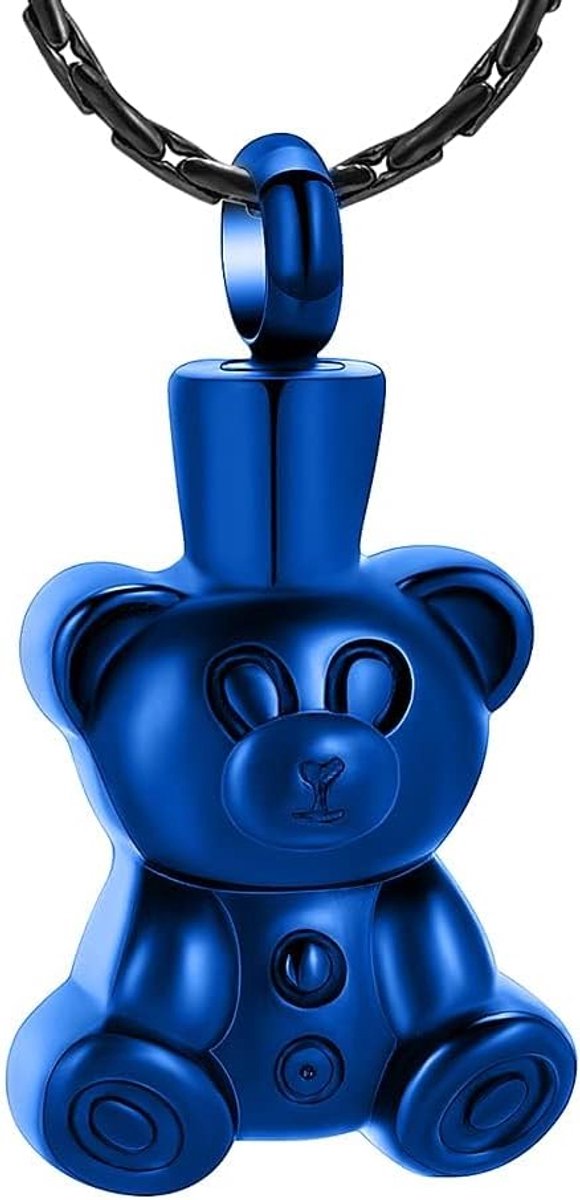 Sieraden urn kettingen voor as - roestvrij staal teddybeer hanger Keepsake Memorial Pet as houder