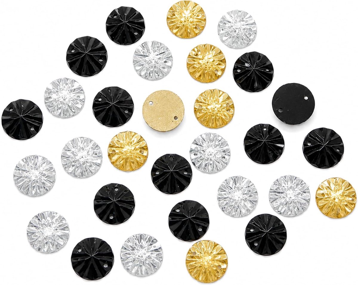 Ronde pailletten om op te naaien, 12 mm, 600 stuks, naaipailletten met 2 gaten, acrylpailletten voor kleding, kostuums, tassen, hoeden, schoenen, knutselen, doe-het-zelf, textielafwerking