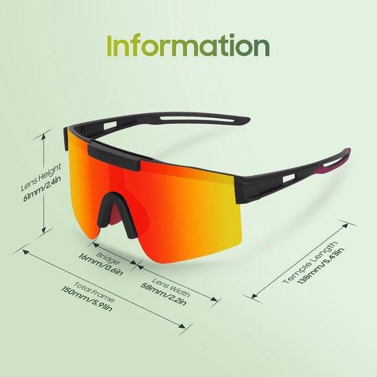 Fietsbril voor Heren Gepolariseerde Sportzonnebril UV400 Bescherming Outdoor Fiets Motor Rijden Vissen Crossmotor Accessoires voor Heren Dames — afbeelding 5
