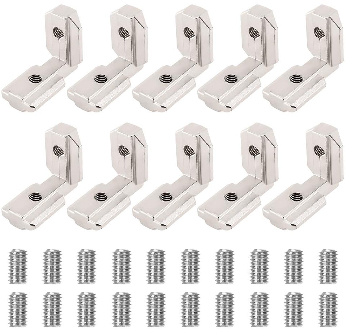 SolidKeus - Set van 10 L-Aluminium Hoekverbindingen voor Bouwprojecten