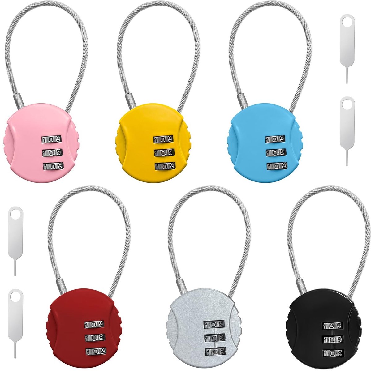 SolidKeus - Set van 6 Combinatiesloten voor Veiligheid en Gemak