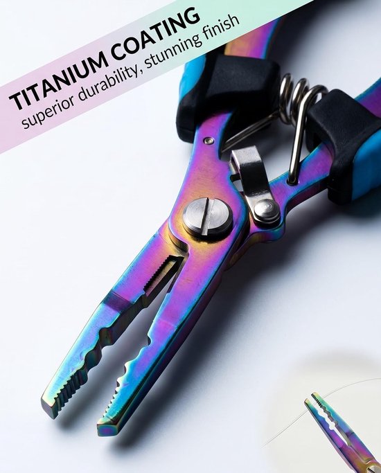 Nauwkeurige haakverwijderaar 16,5 cm - Corrosiebestendige visaccessoires met titanium coating in blauw-zwart, beschermt vissen en voorkomt roestvorming. — afbeelding 2