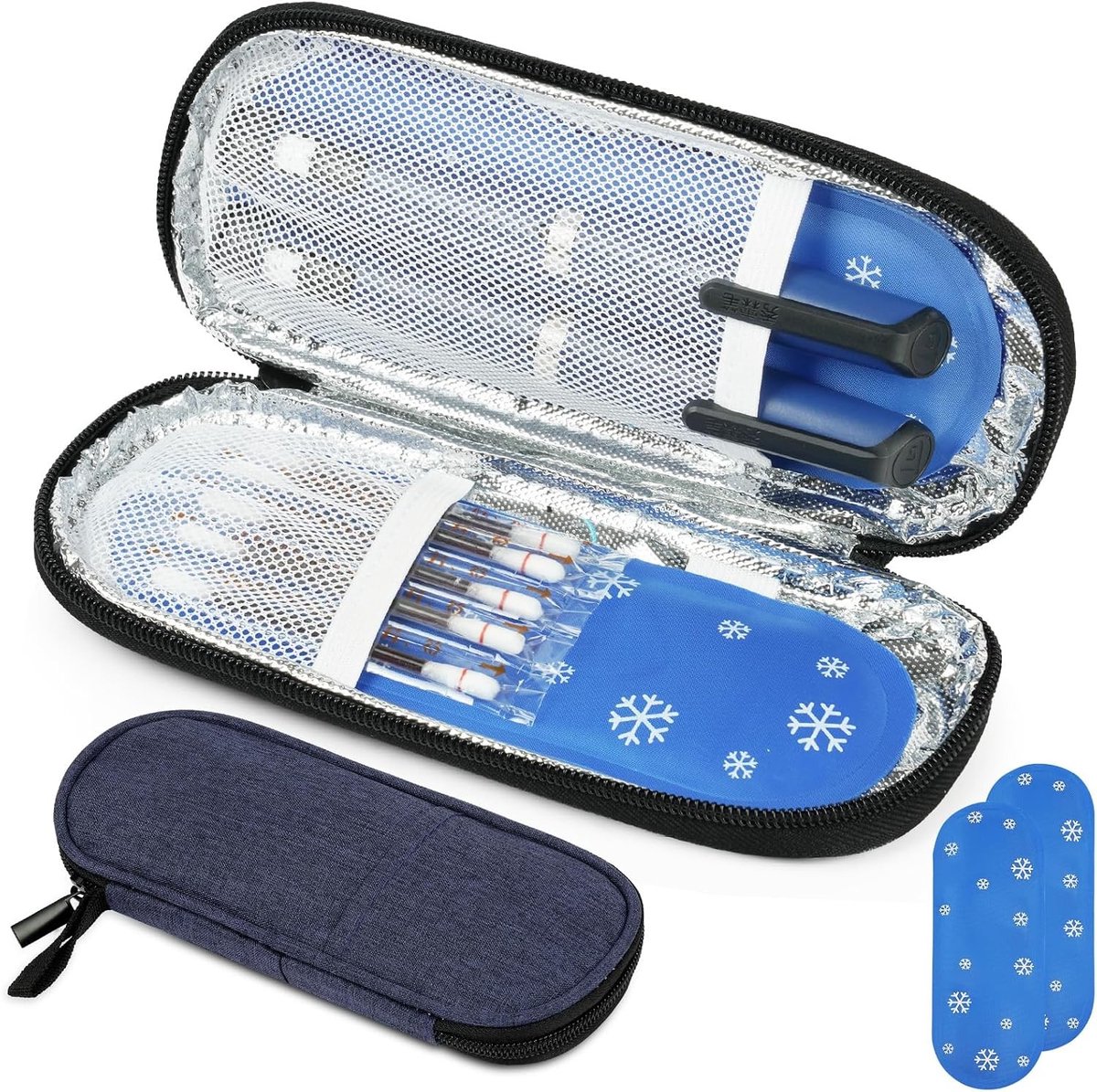 Koeltas voor Insuline met 2 Koelpacks, Draagbare Tas voor Diabetici, Ideaal voor Vliegtuig, Vakantie en Zakenreizen