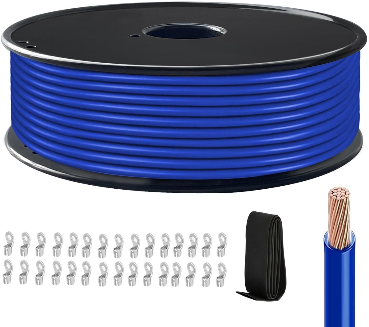SolidKeus - H07V-K 1.5 mm² Kabel Blauw 100 m VDE Goedgekeurd