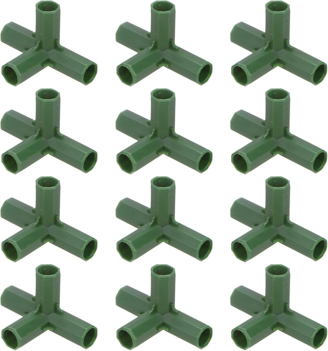 12 Stuks 11mm Kweekkas Frame Bouwconnectoren, 4-Weg Hoekpijp Fitting voor Druivenpergola, Zonwering Schuur en Tuinplanten, Kweekkas Accessoires en Verbindingselementen