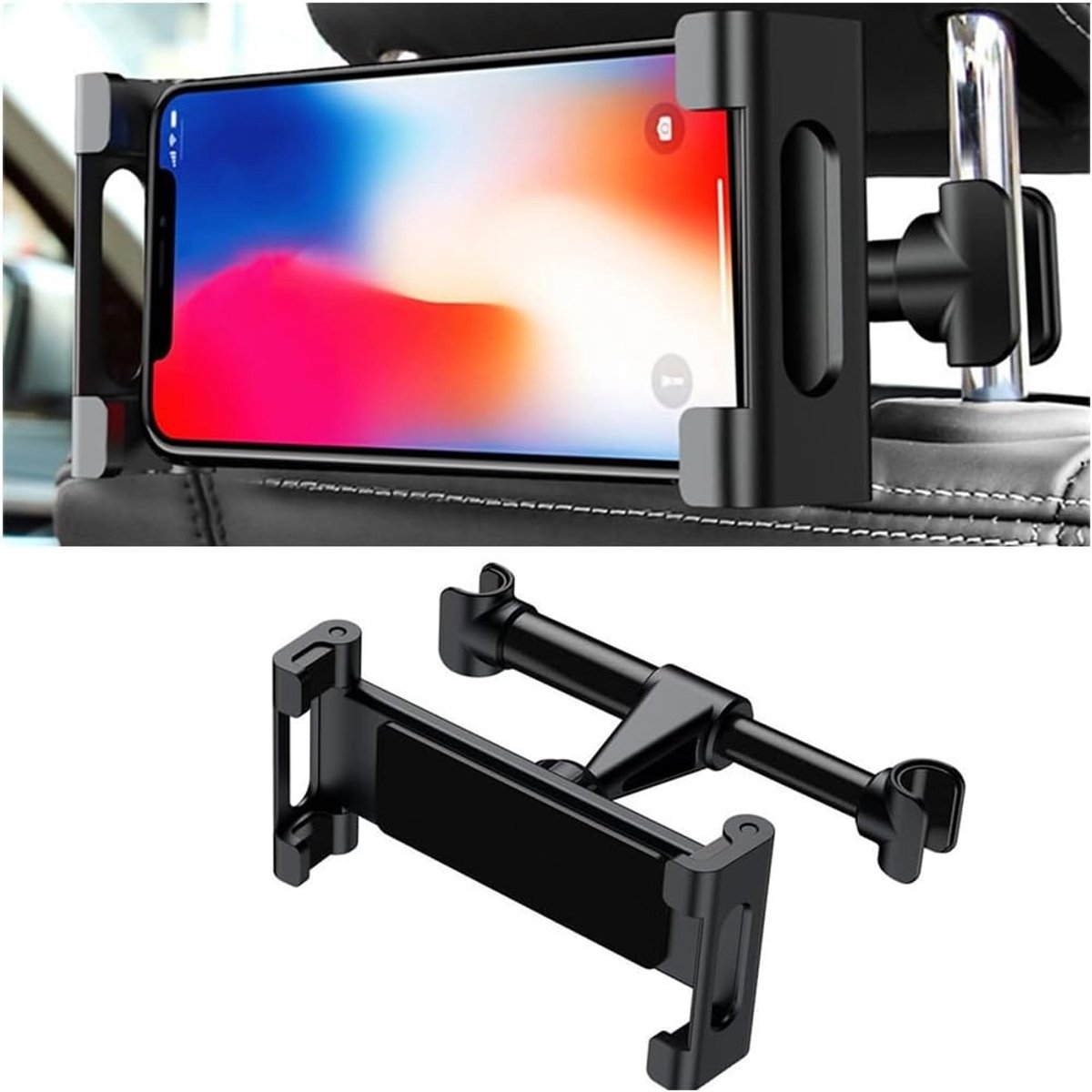 Universele Tablet Houder voor Auto - Stabilisatie voor Tablets van 12-32 cm, Geschikt voor E-Readers en Smartphones, Zwart
