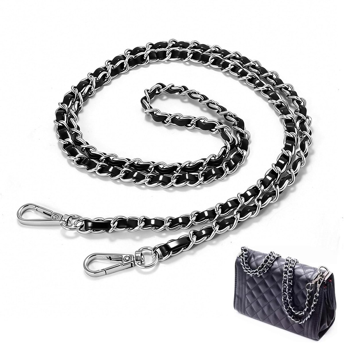 SolidKeus - Zilveren Tas Ketting 120 cm voor Mode-Upgrades