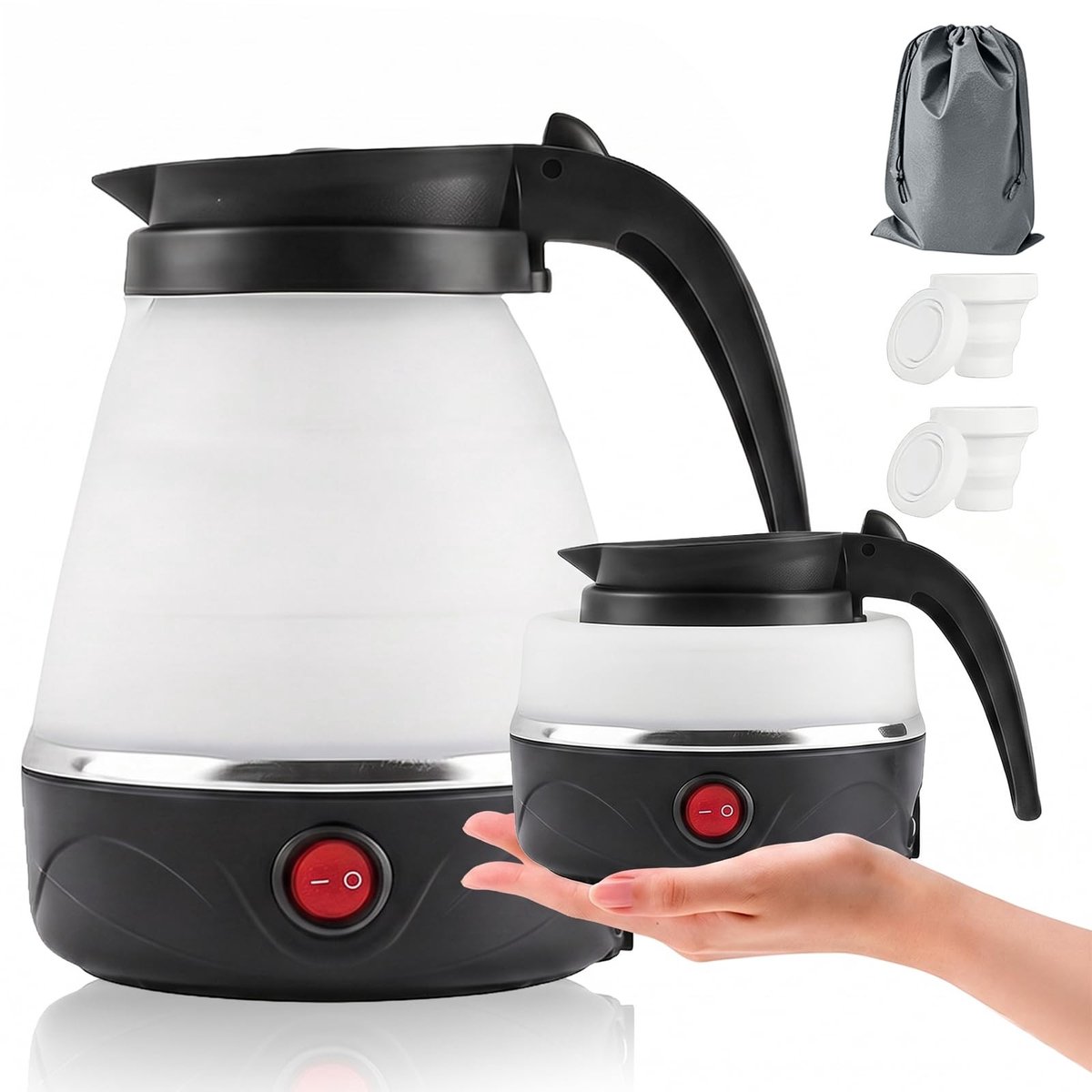 Omgoods - 0.6L Vouwbare Elektrische Waterkoker voor Reizen