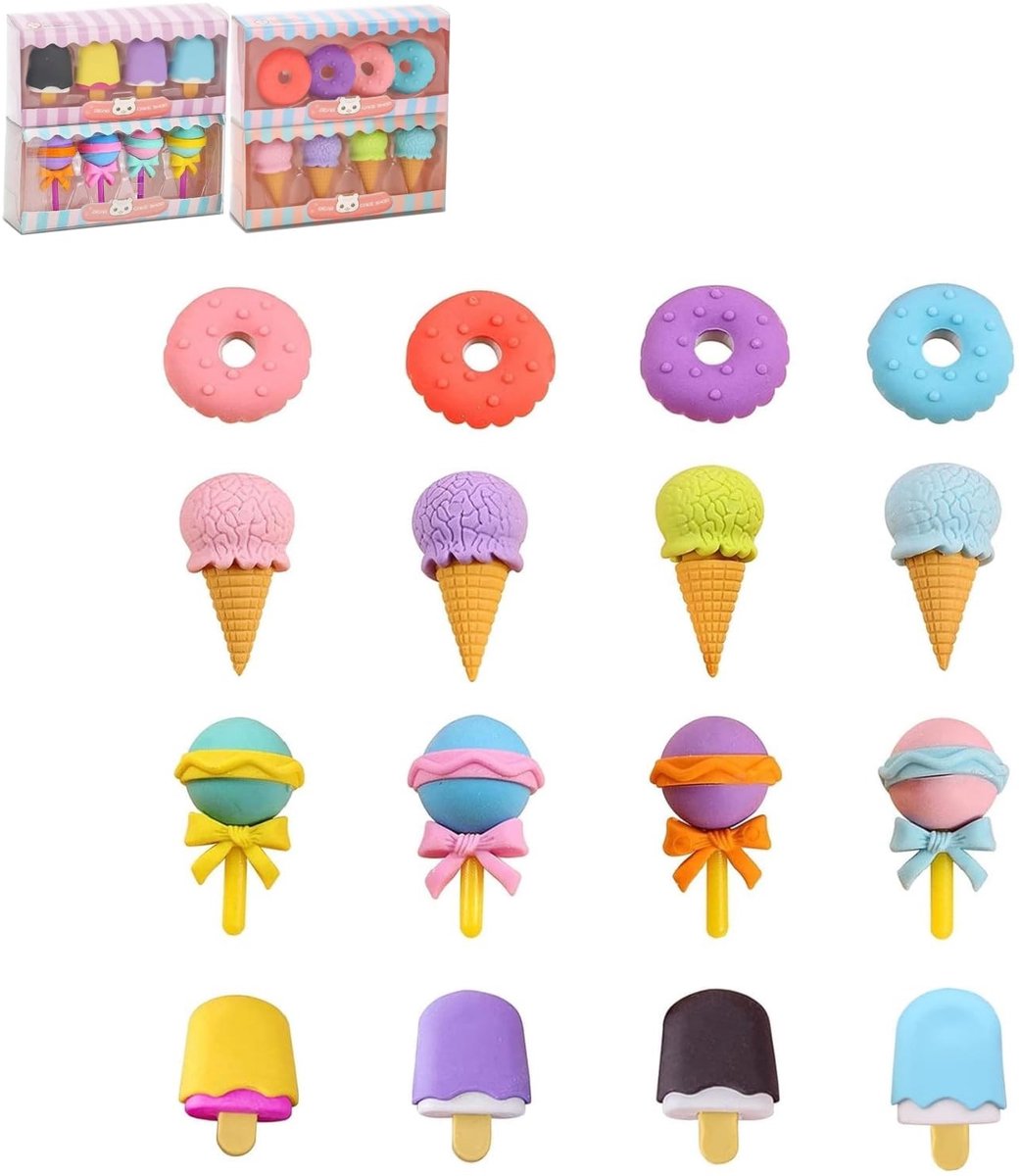 Omgoods - Set van 16 Creatieve Gum voor School en Cadeaus