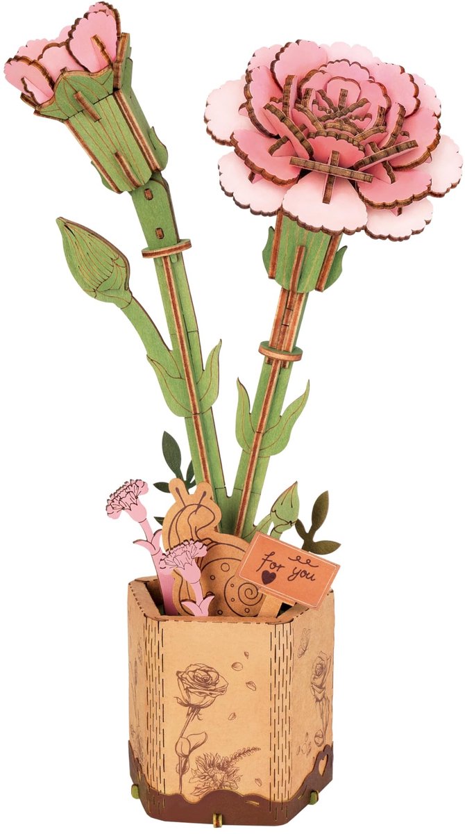 Omgoods - 3D Houten Puzzel Bloemen Boeket Modelset voor Volwassenen
