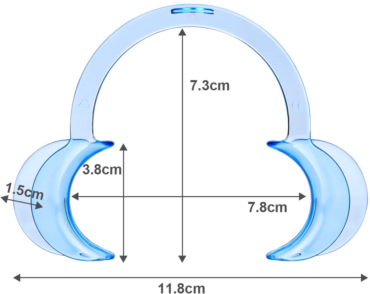 10x Mondspreider - C-vormige Wangretractor van Kunststof - Transparante Mondopener voor Tandverzorging & Tanden Bleken - Blauw