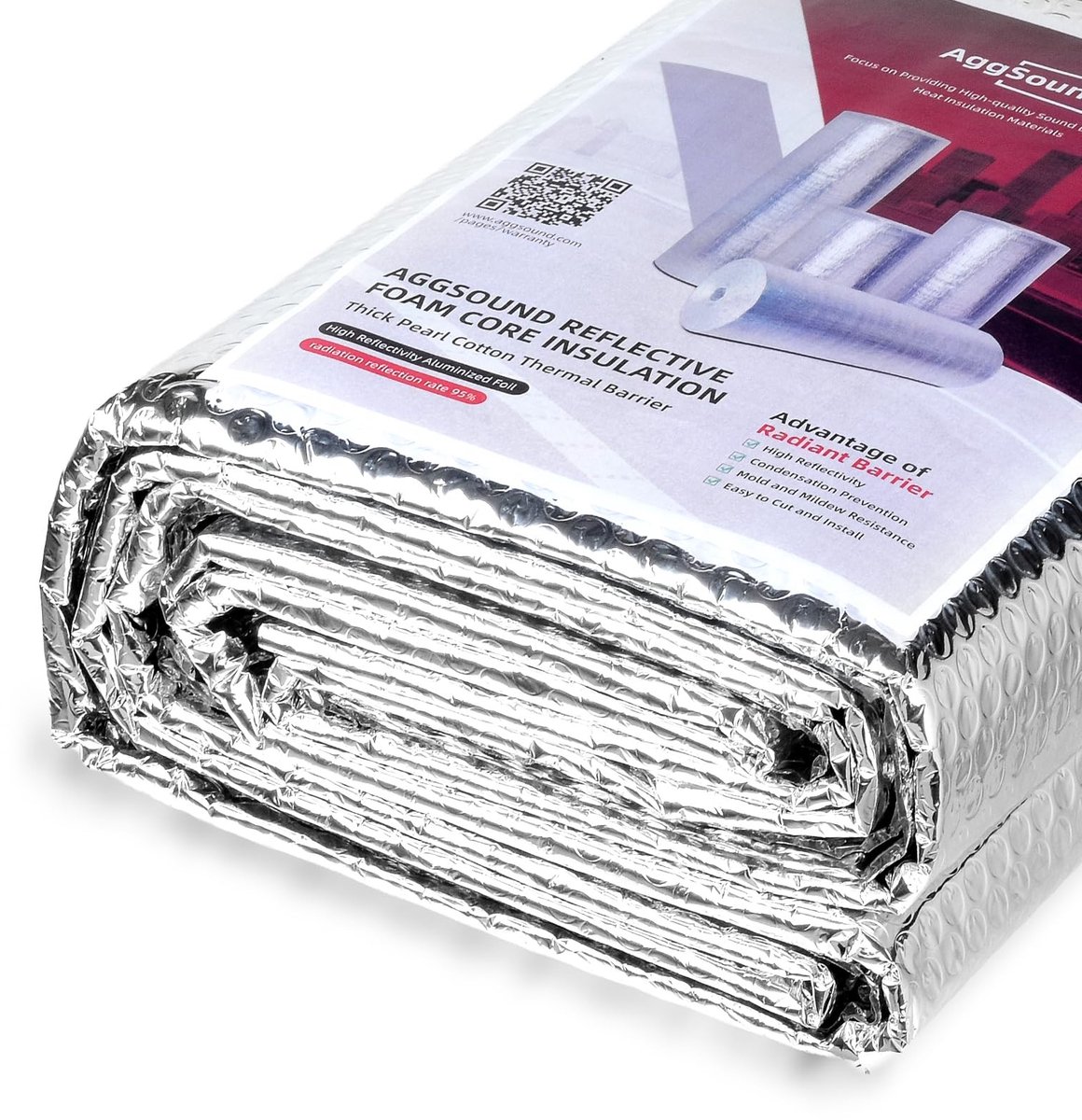 Omgoods - Reflecterende Isolatie met Dubbelzijdig Aluminium Folie 61 cm x 1.5 m