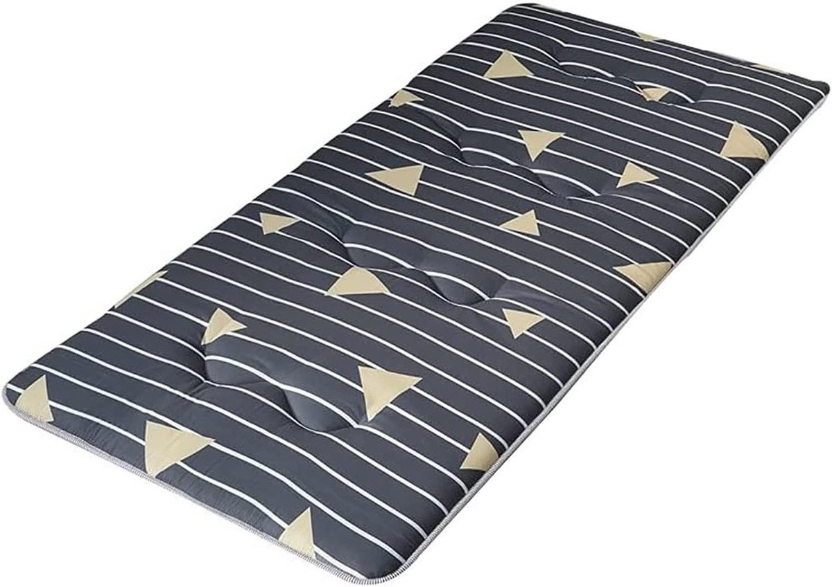 Futon Matras - Vloermatras Gastenbed - Flexibel Slapen - 4cm Dik Gewatteerd - 90x200cm - Donkergrijs