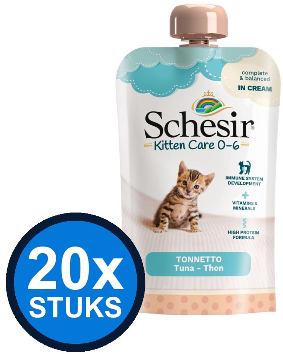 Schesir Schesir Kitten Care 0-6 pouch cream tonijn 150gr