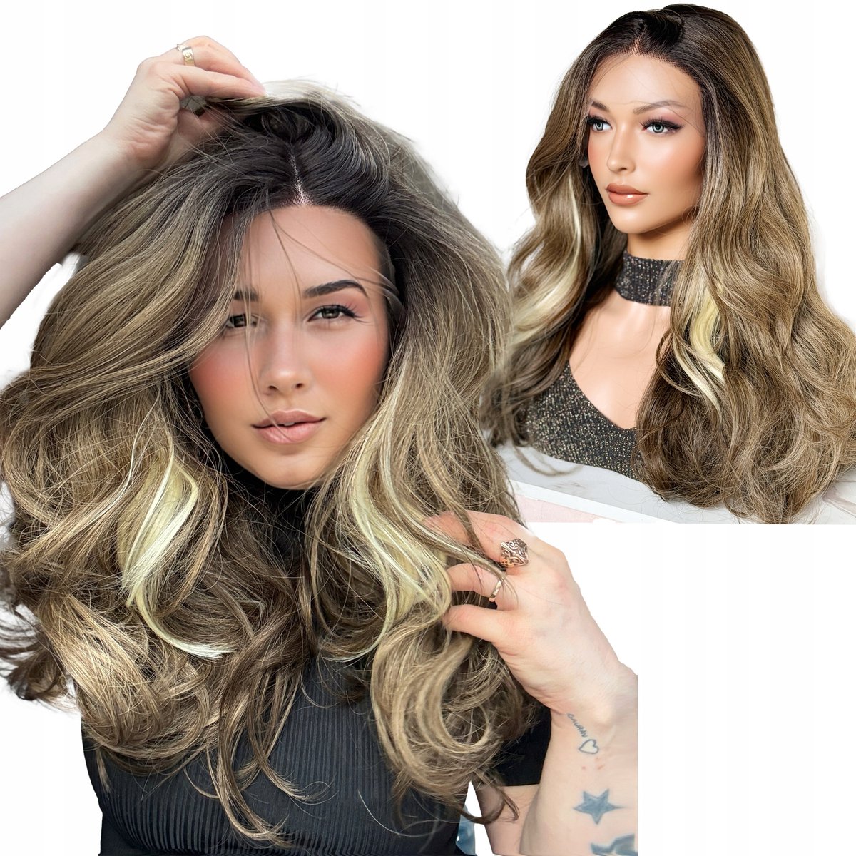 HD Lace Front Pruik Ombre Synthetisch Premium - Natuurlijke Look