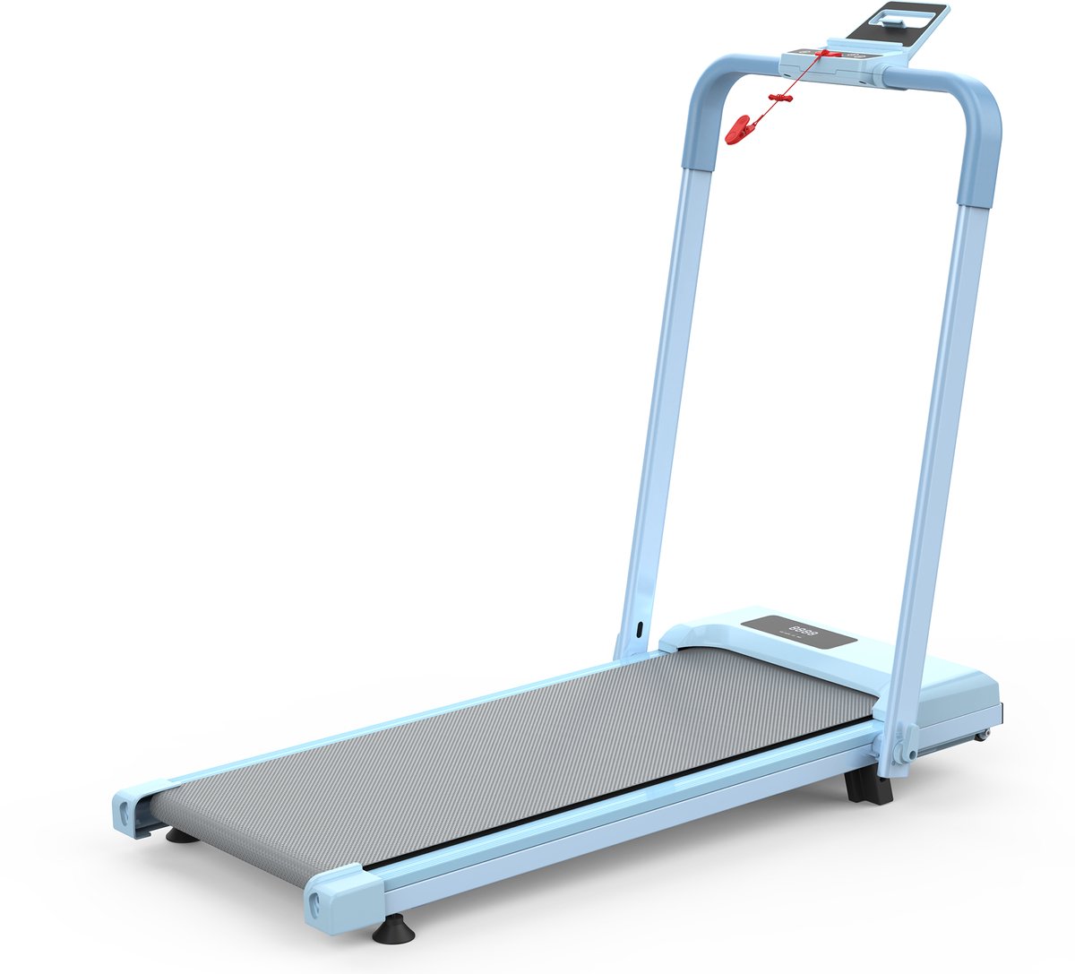 2-in-1 Loopband Bureauband, Inklapbaar Loopband met 10% Hellingsgraad, 120 kg Draagvermogen, APP Bediening, Luidspreker, voor Thuis en Kantoor blauw