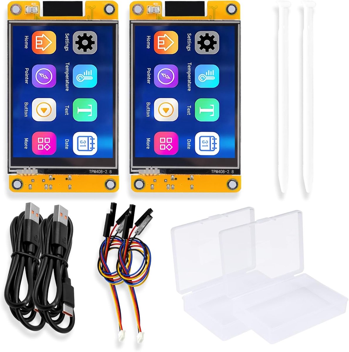 2 stuks ESP32 TFT WiFi Bluetooth-display, 2,8 inch, 240 x 320 ESP32 display, TFT-module, touchscreen, ontwikkelingsboard, compatibel met Arduino