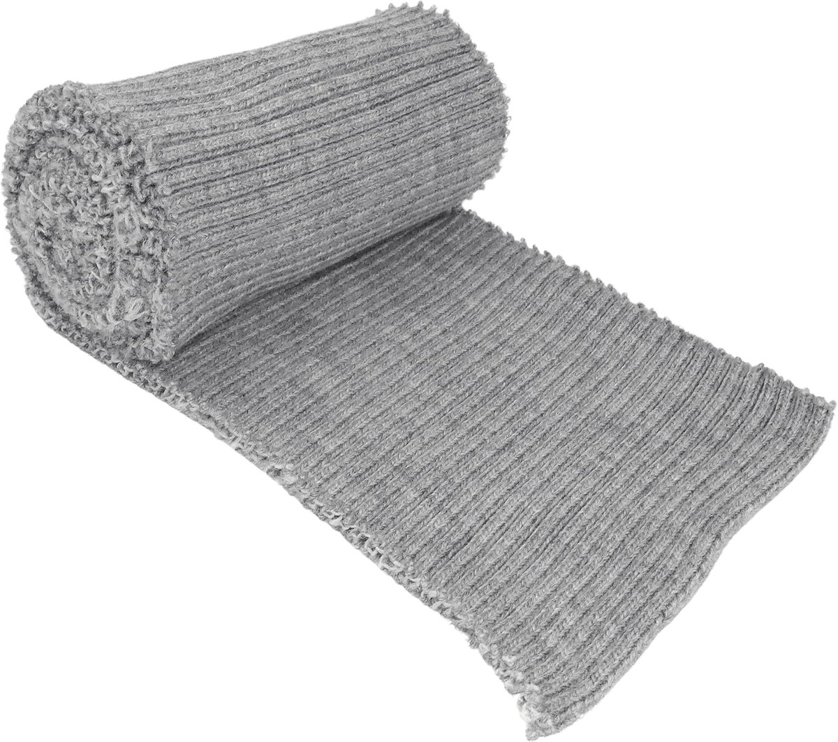 Stof/band 85x13 cm - voor geribbelde manchetten, manchetten, zoom, jas - kleur grijs - 100% acryl - kleding gebreide jas decoratie creatieve projecten naaien