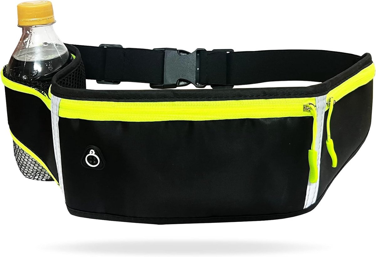 Riem, Waist Bag for Running, waterdichte sportheuptas, Heuptas voor dames en heren, met buiktas voor drinkfles,met hoofdtelefoonaansluiting,voor wandelen/fitness/fietsen/wandelen/reizen(zwart)