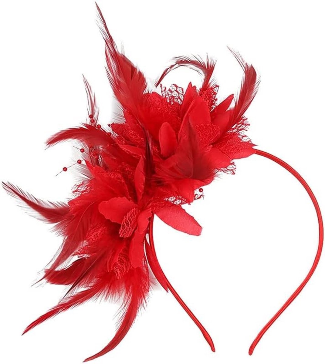 Vintage haarband met veren voor bruiloften, festivals en carnaval - 1920s fascinator, kostuumaccessoire voor cocktail- en theepartijen