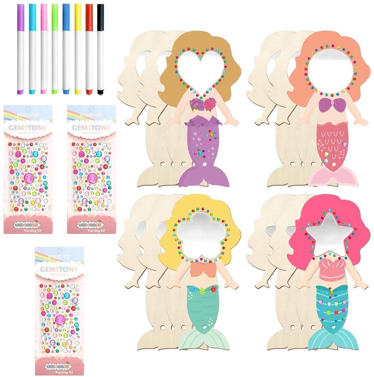 SolidKeus - Set van 12 Creatieve Handspiegels voor Kinderen